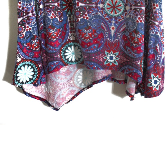 Hot Ginger Preowned Floral Print Swing Top Plus 2X - Picture 5 of 7